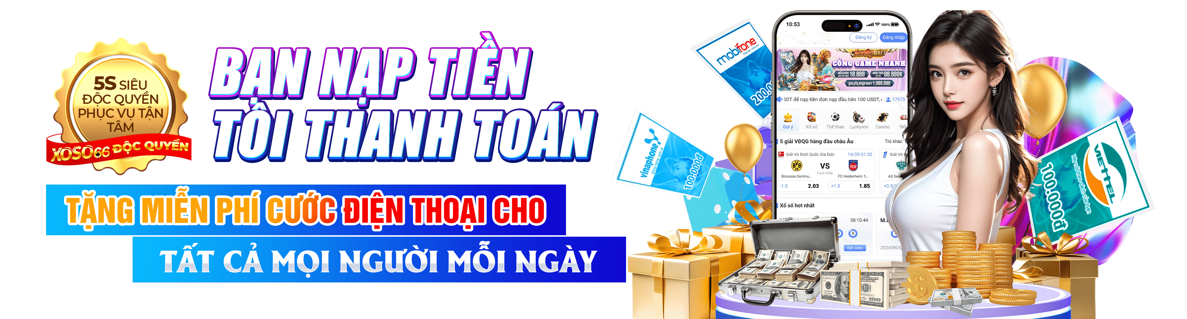 Hình ảnh quảng cáo của 123bii hiển thị nền tảng và các lợi ích