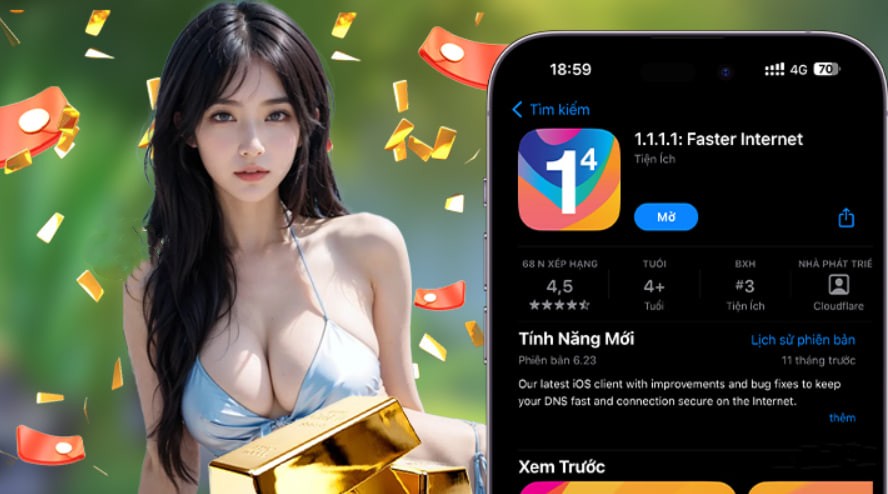Hình ảnh quảng cáo của 123bii hiển thị nền tảng và các lợi ích